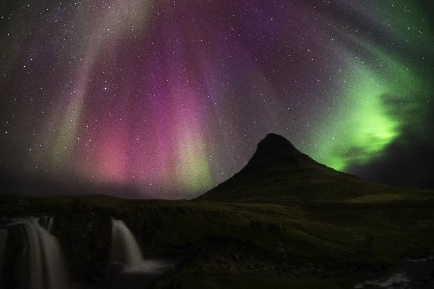 Aurora and Kirkjufell just didn't seem to work with us. We gott maybe 1 or 2 shots each before it was completely hidden on the northern side — Iceland